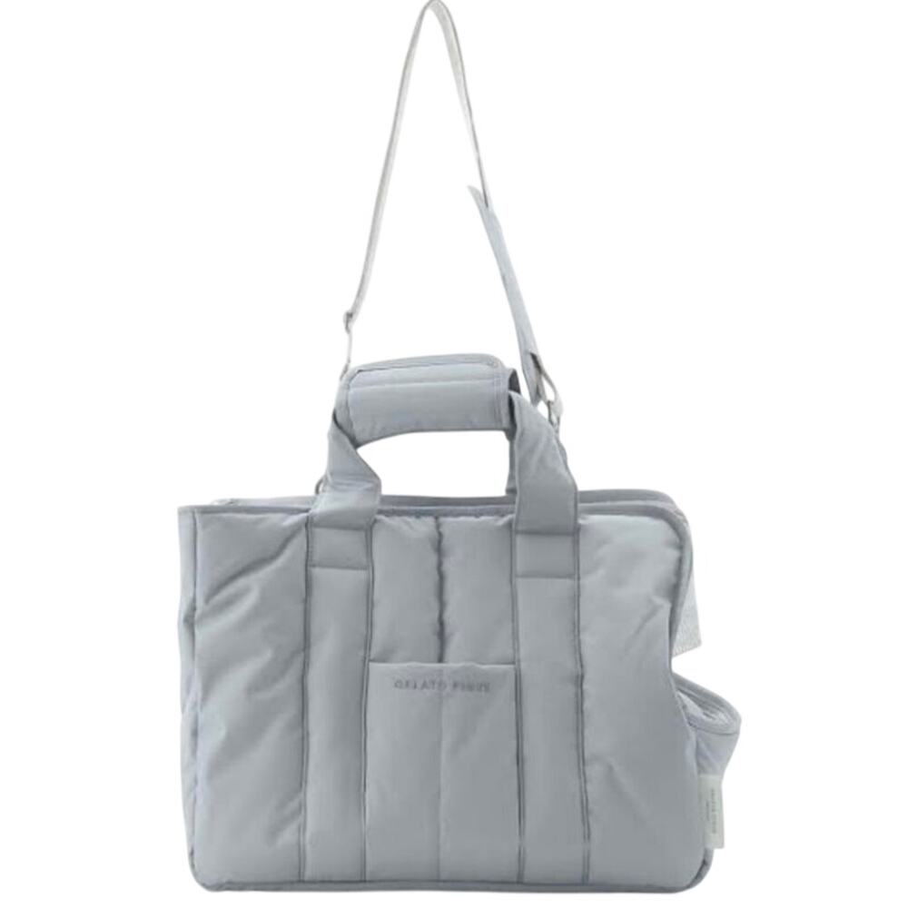 GELATO PIQUE cat and dog Quilted light gray Carry Bag New NWT